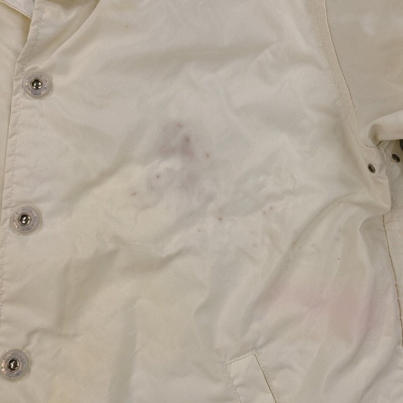 Calvin Klein Jeans Rain Coat Jacket Womens Large White Snap Button‎ Windbreaker - Picture 6 of 16